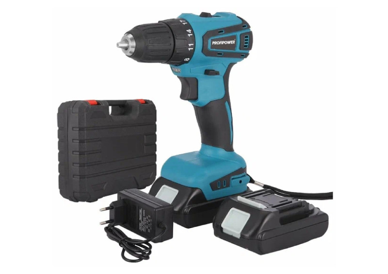 Дрель акк 20В PROFIPOWER MKBL-20B (45Hм/2,0Ач/2 акк./Li-ion/кейс) БЕСЩЕТОЧНЫЙ