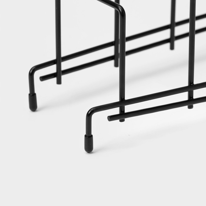 Подставка для крышек Доляна 28,5х12,5х16см черная на 5 предметов