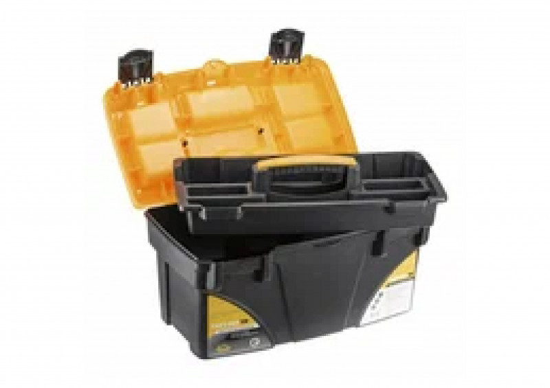 Ящик для инструментов 18" с секциями черный с желтым ТИТАН