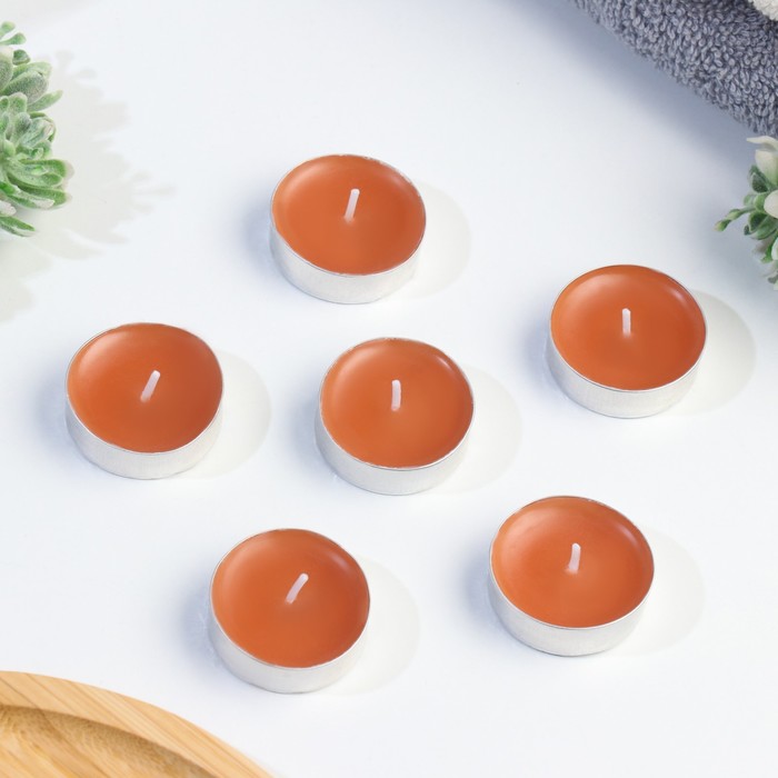 Набор чайных свечей ароматизированных в подарочной коробке, 6 шт "Капучино"