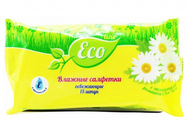 Салфетки влажные ECOLINE Русалочка 15шт