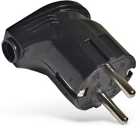 Вилка угловая 16А 250В с/з Universal черная